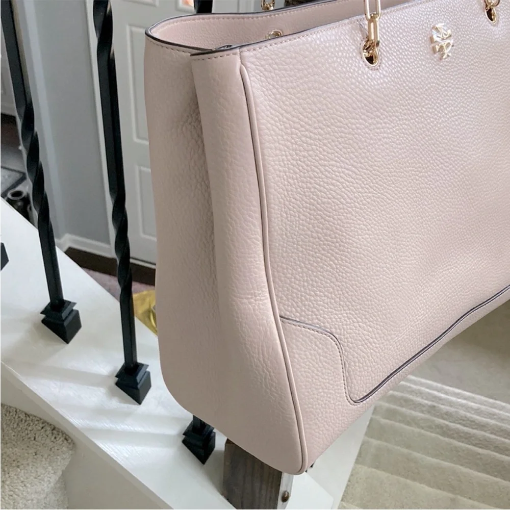 Tory Burch Marsden Pebbled Leather Tote in Light Oak - Picture 5 of 14